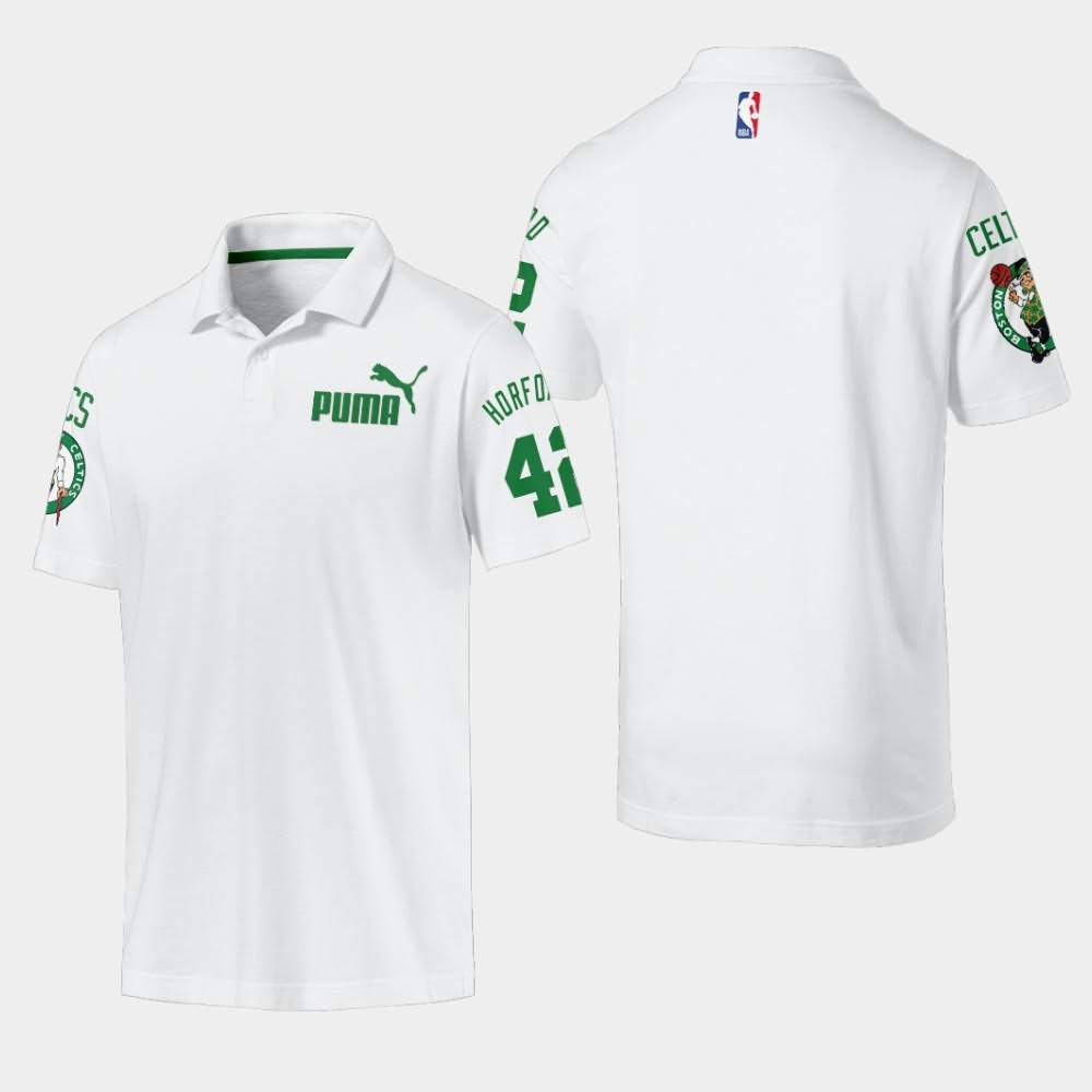 Men's Boston Celtics #42 Al Horford White Essentials Polo AHJ74E5I