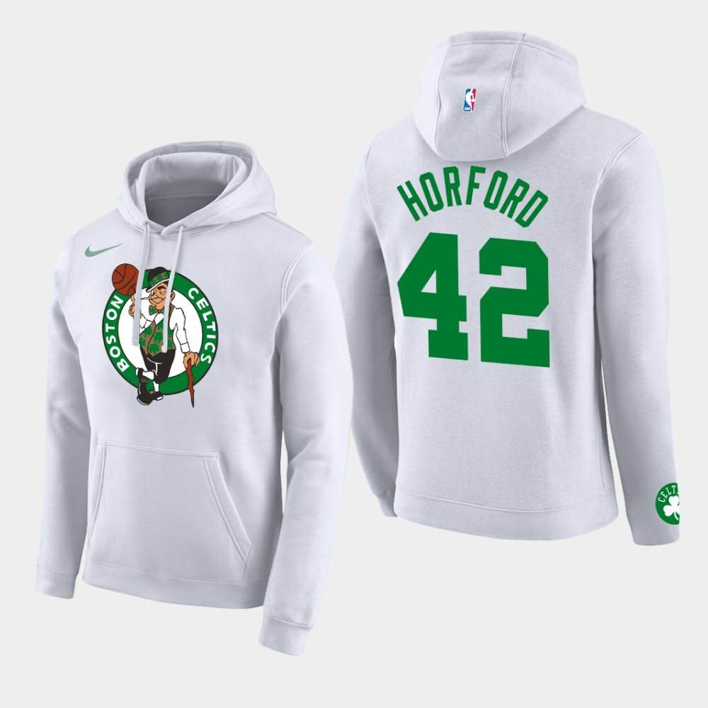 Men's Boston Celtics #42 Al Horford White Team Logo Pullover Club Hoodie TJG53E5D