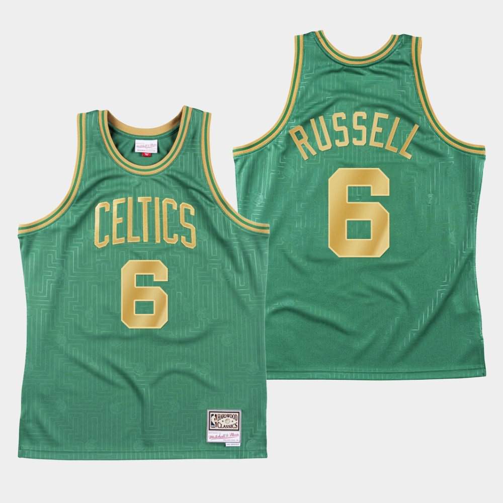 Men's Boston Celtics #6 Bill Russell Green Mitchell & Ness Hardwood Classics 2020 CNY Jersey HTZ16E0P