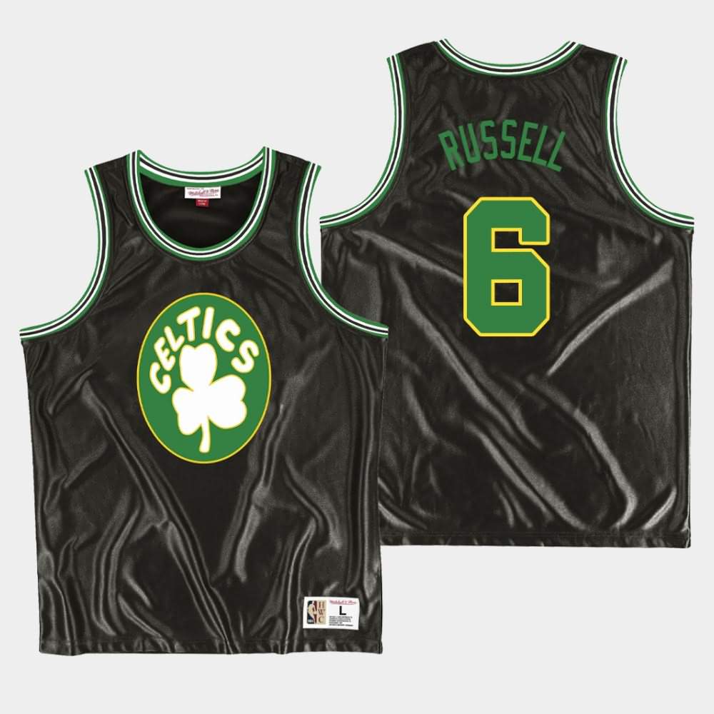 Men's Boston Celtics #6 Bill Russell Black Mitchell & Ness HWC Dazzle Jersey COZ53E7P