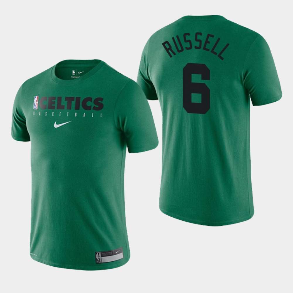 Men's Boston Celtics #6 Bill Russell Green Practice Performance Essential T-Shirt SUX33E1O