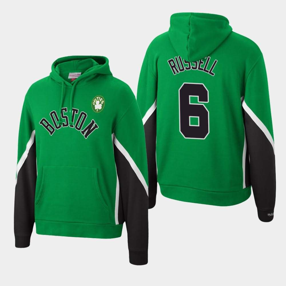 Men's Boston Celtics #6 Bill Russell Kelly Green Mitchell & Ness Fleece Pullover Final Seconds Hoodie MTZ01E4S