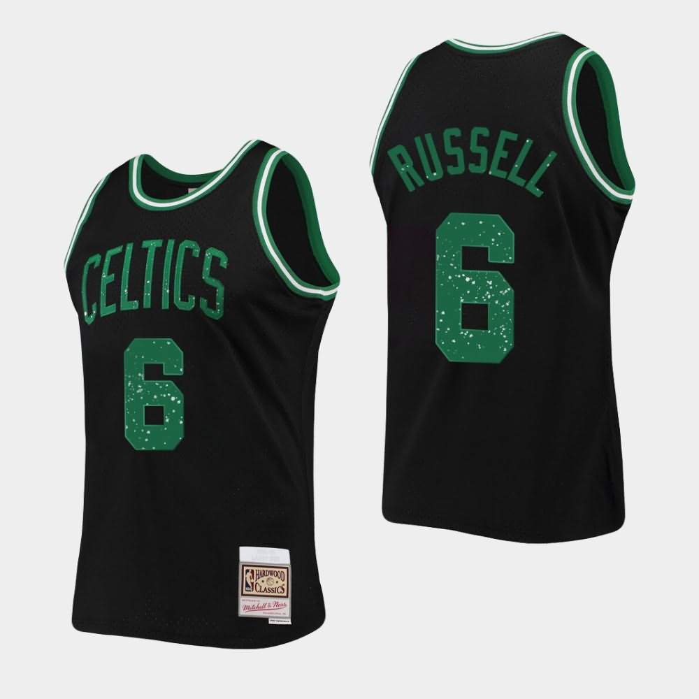 Men's Boston Celtics #6 Bill Russell Black Mitchell & Ness Rings Collection Jersey VRX32E1A