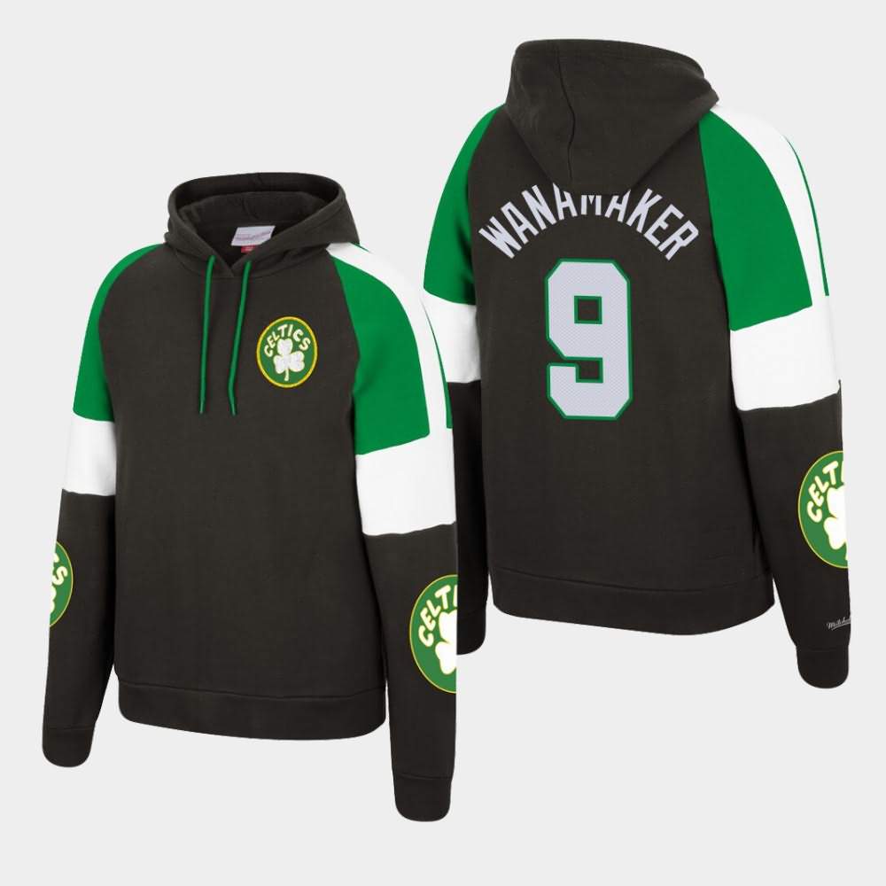 Men's Boston Celtics #9 Brad Wanamaker Black Mitchell & Ness Pullover Instant Replay Hoodie QQZ17E8K