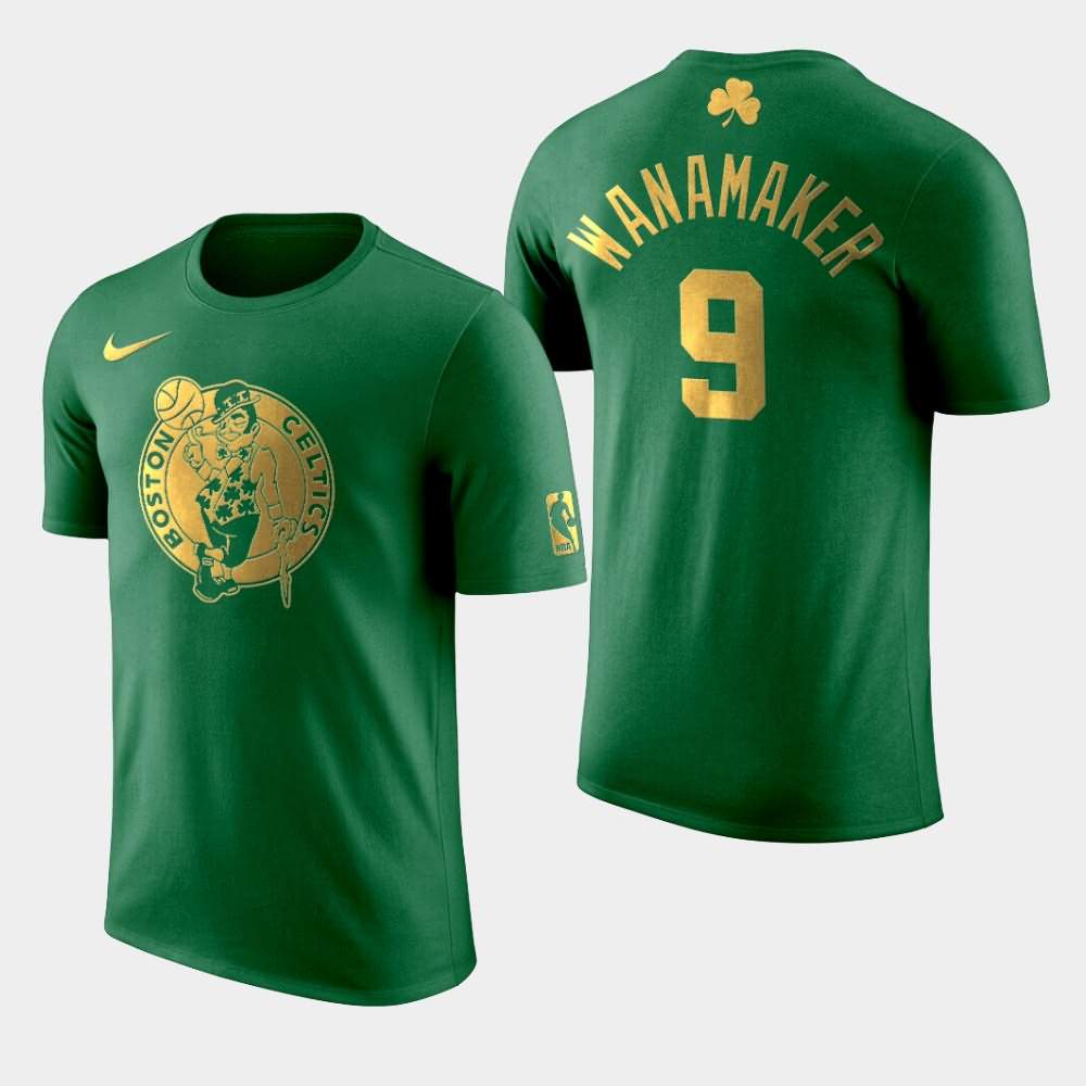 Men's Boston Celtics #9 Brad Wanamaker Green Golden Edition St. Patrick's Day T-Shirt KAE04E2X