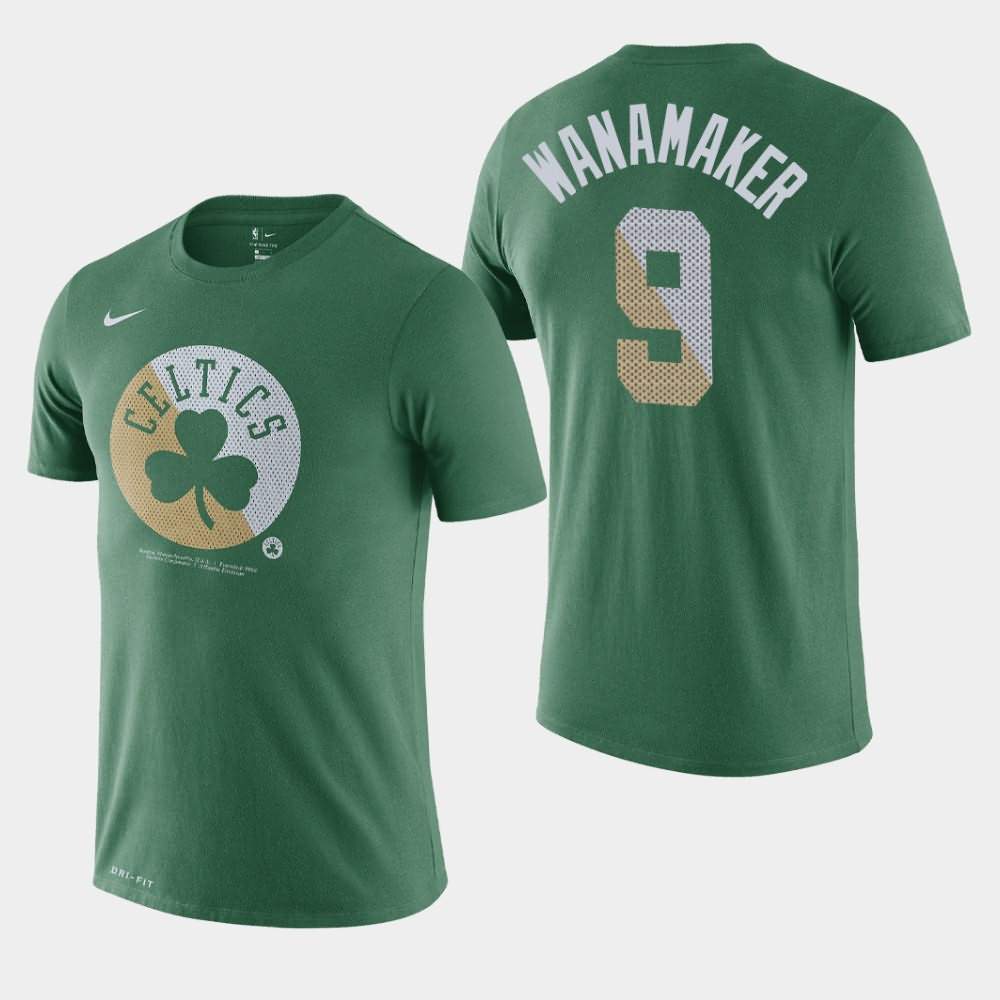 Men's Boston Celtics #9 Brad Wanamaker Green Essential Dry Team Logo T-Shirt XSD48E1F