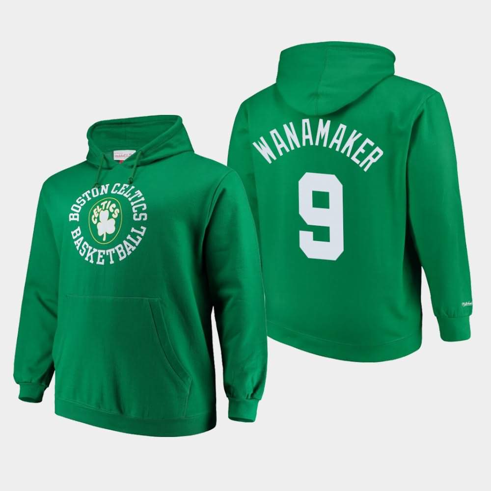 Men's Boston Celtics #9 Brad Wanamaker Kelly Green Mitchell & Ness Pullover Throwback Logo Hoodie IDL20E0H