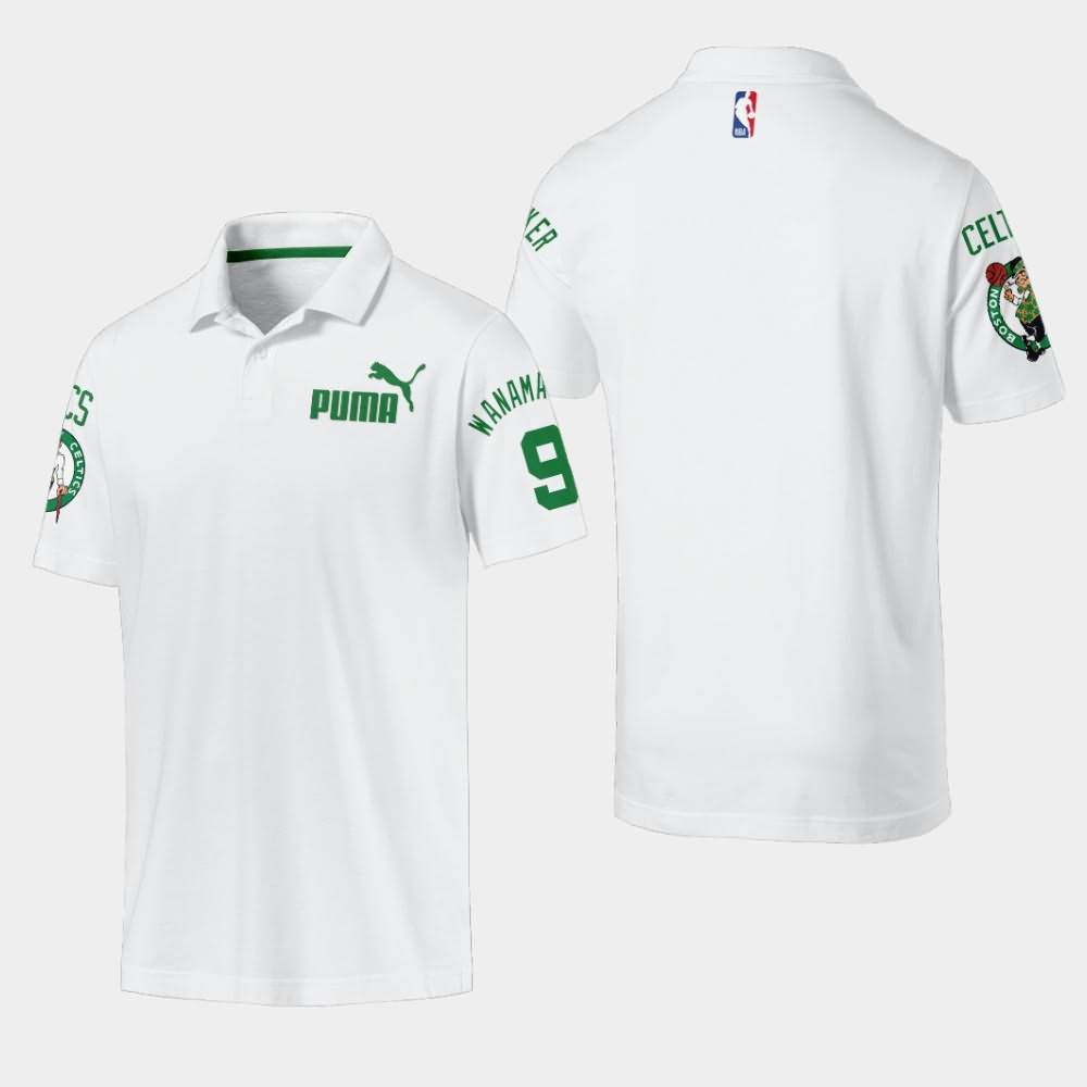 Men's Boston Celtics #9 Bradley Wanamaker White Essentials Polo RRF12E0L