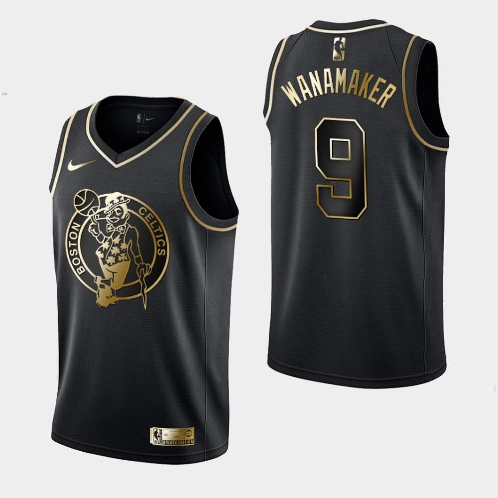 Men's Boston Celtics #9 Bradley Wanamaker Black Golden Edition Jersey OBB50E2S