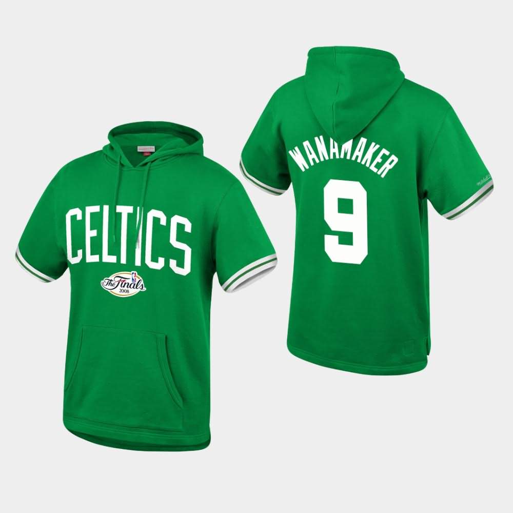 Men's Boston Celtics #9 Bradley Wanamaker Kelly Green Throwback French Terry Pullover Hardwood Classics Hoodie LGE15E3A