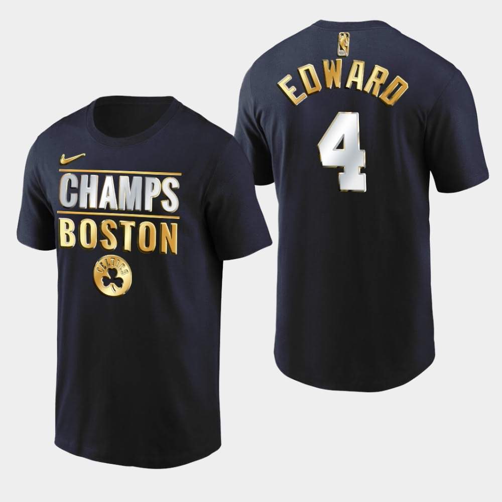 Men's Boston Celtics #4 Carsen Edwards Black Limited Edition 2020 Division Champs T-Shirt UPX17E7R