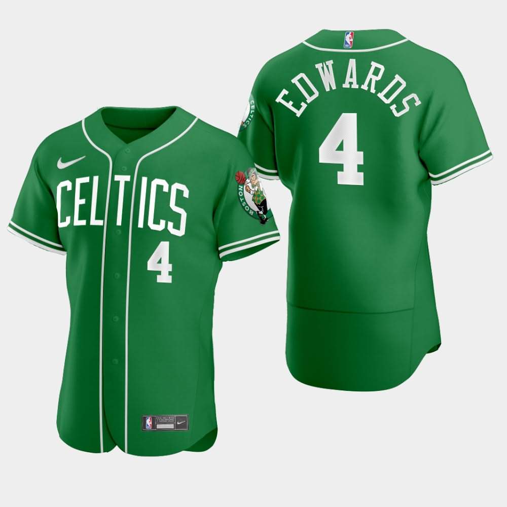Men's Boston Celtics #4 Carsen Edwards Green 2020 MLB Crossover Jersey TOA00E6F