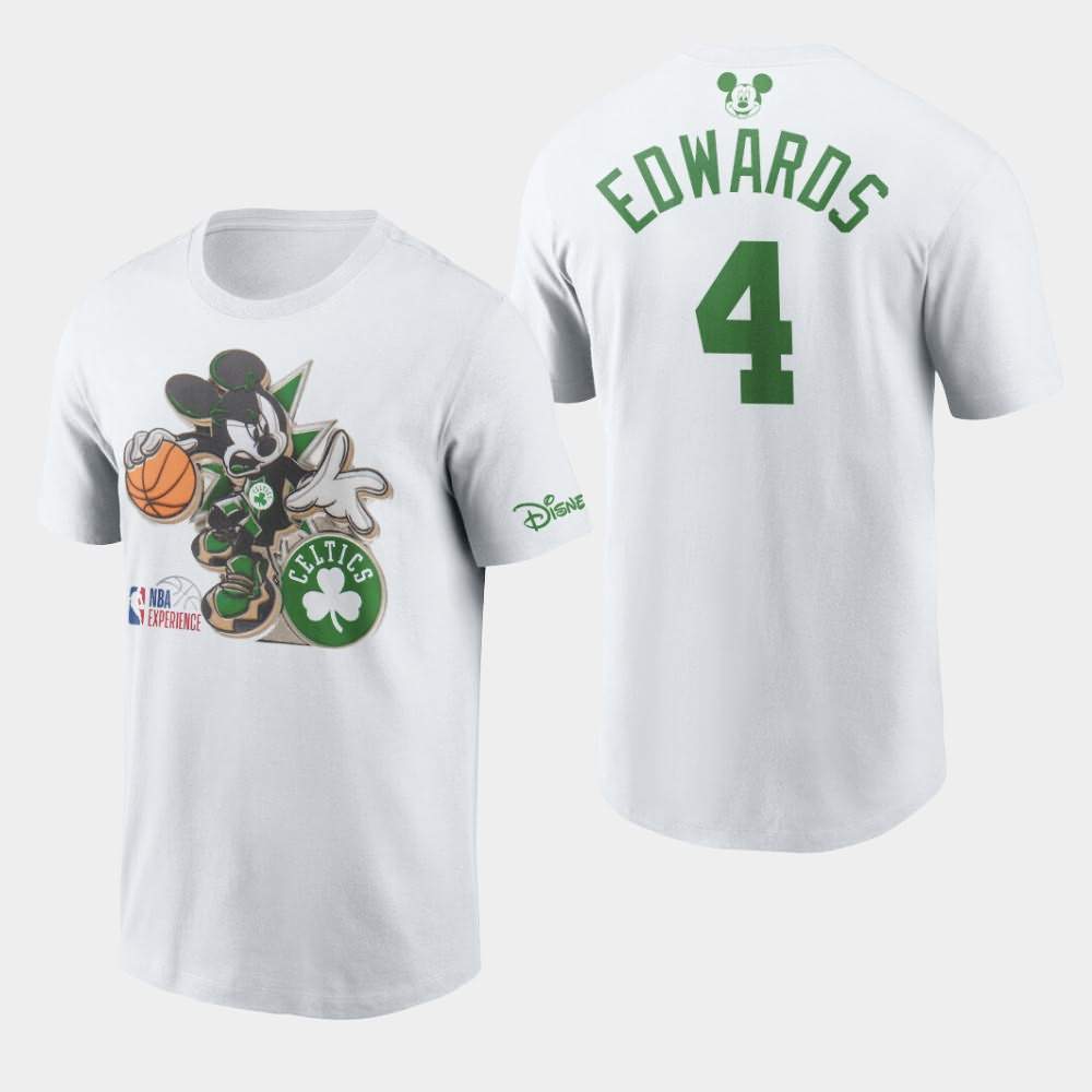 Men's Boston Celtics #4 Carsen Edwards White Mickey Mouse Disney T-Shirt GWH23E7N
