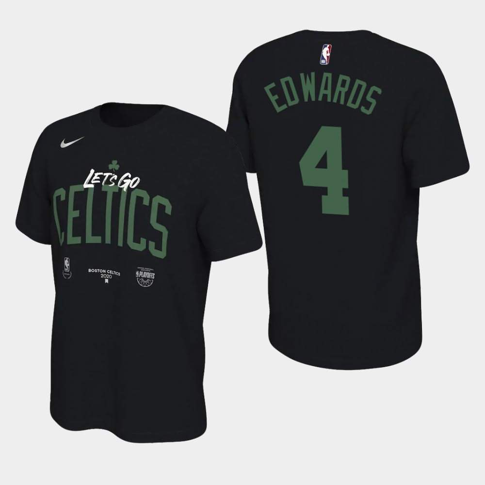 Men's Boston Celtics #4 Carsen Edwards Black Go Mantra 2020 NBA Playoffs Bound T-Shirt XWR07E8D