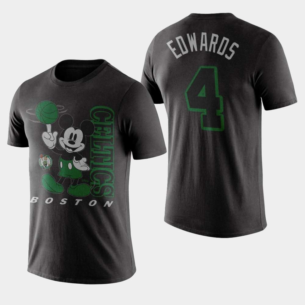 Men's Boston Celtics #4 Carsen Edwards Black Vintage Mickey Baller Disney X Junk Food T-Shirt EBY31E2Q
