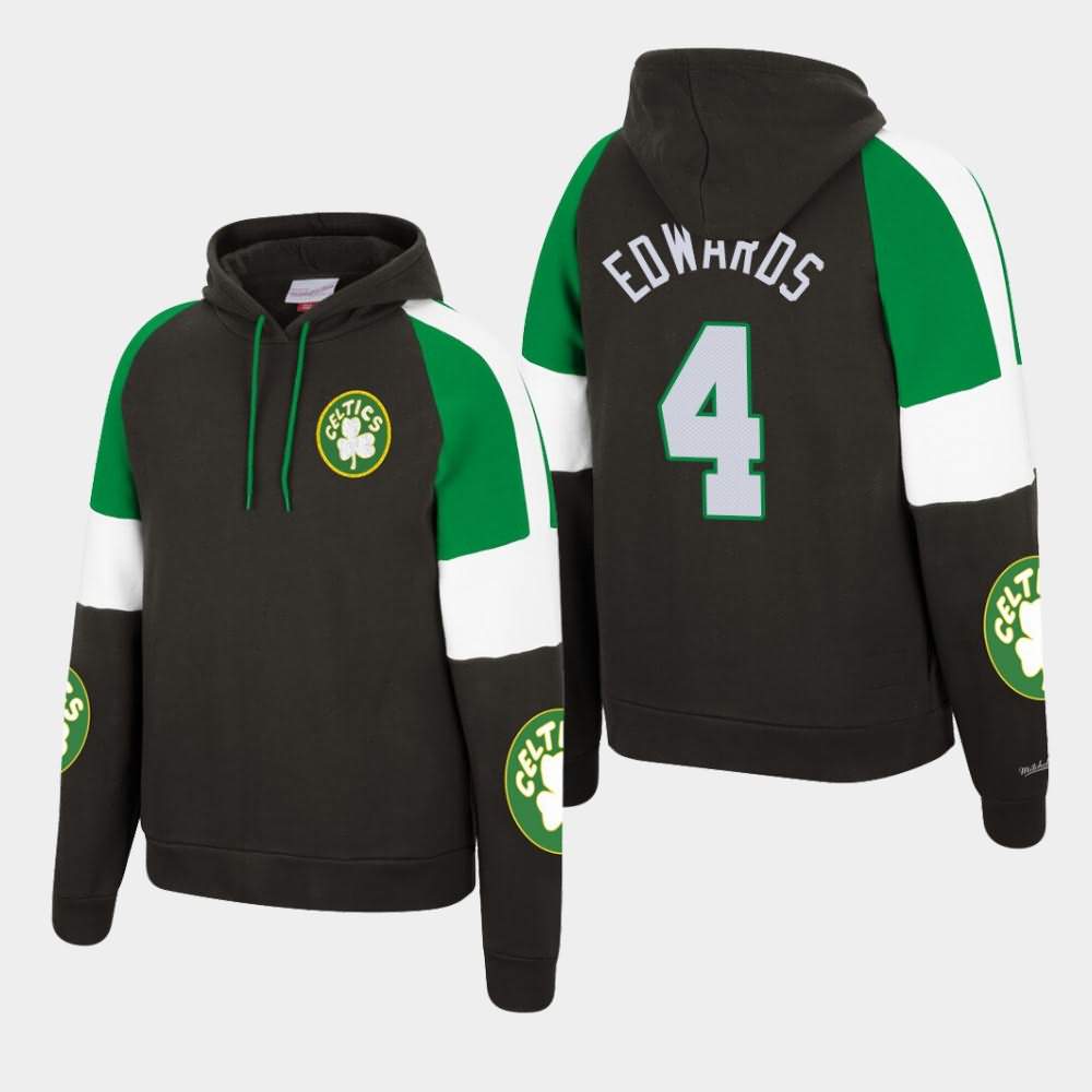Men's Boston Celtics #4 Carsen Edwards Black Mitchell & Ness Pullover Instant Replay Hoodie SBV30E2X