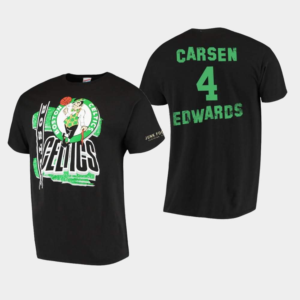 Men's Boston Celtics #4 Carsen Edwards Black Hometown Junk Food T-Shirt QDV87E6M