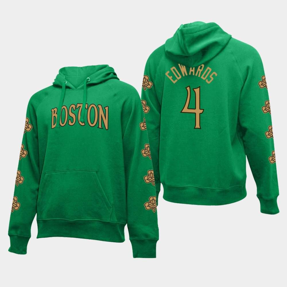 Men's Boston Celtics #4 Carsen Edwards Kelly Green Logo City Hoodie QBW41E3C