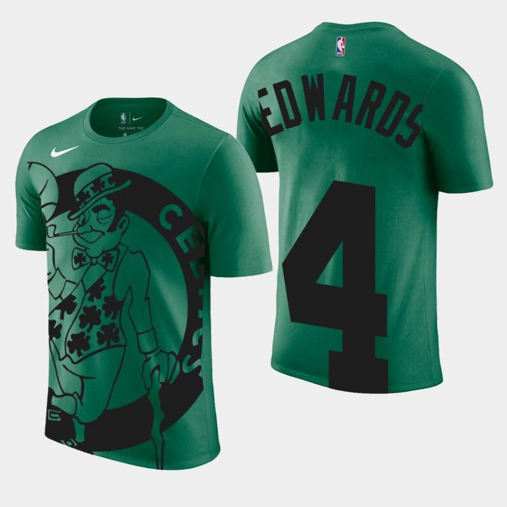 Men's Boston Celtics #4 Carsen Edwards Green Performance Tri-Blend Oversize Logo T-Shirt LHS55E3G