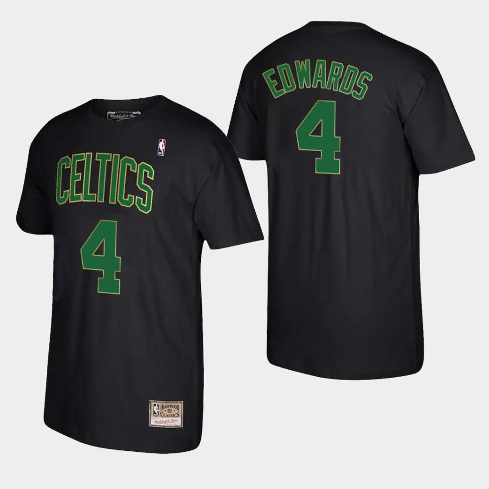 Men's Boston Celtics #4 Carsen Edwards Black Hardwood Classics Reload T-Shirt QAI71E2W