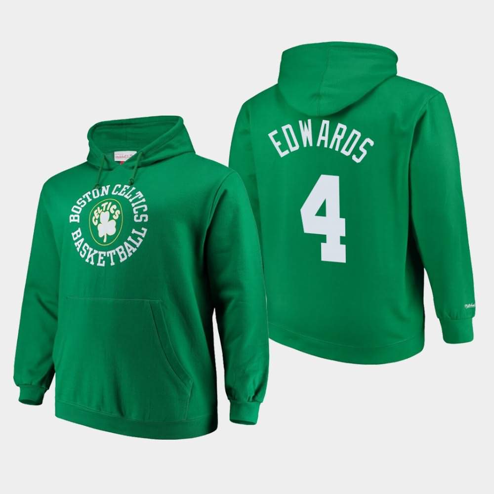 Men's Boston Celtics #4 Carsen Edwards Kelly Green Mitchell & Ness Pullover Throwback Logo Hoodie HOY37E4S