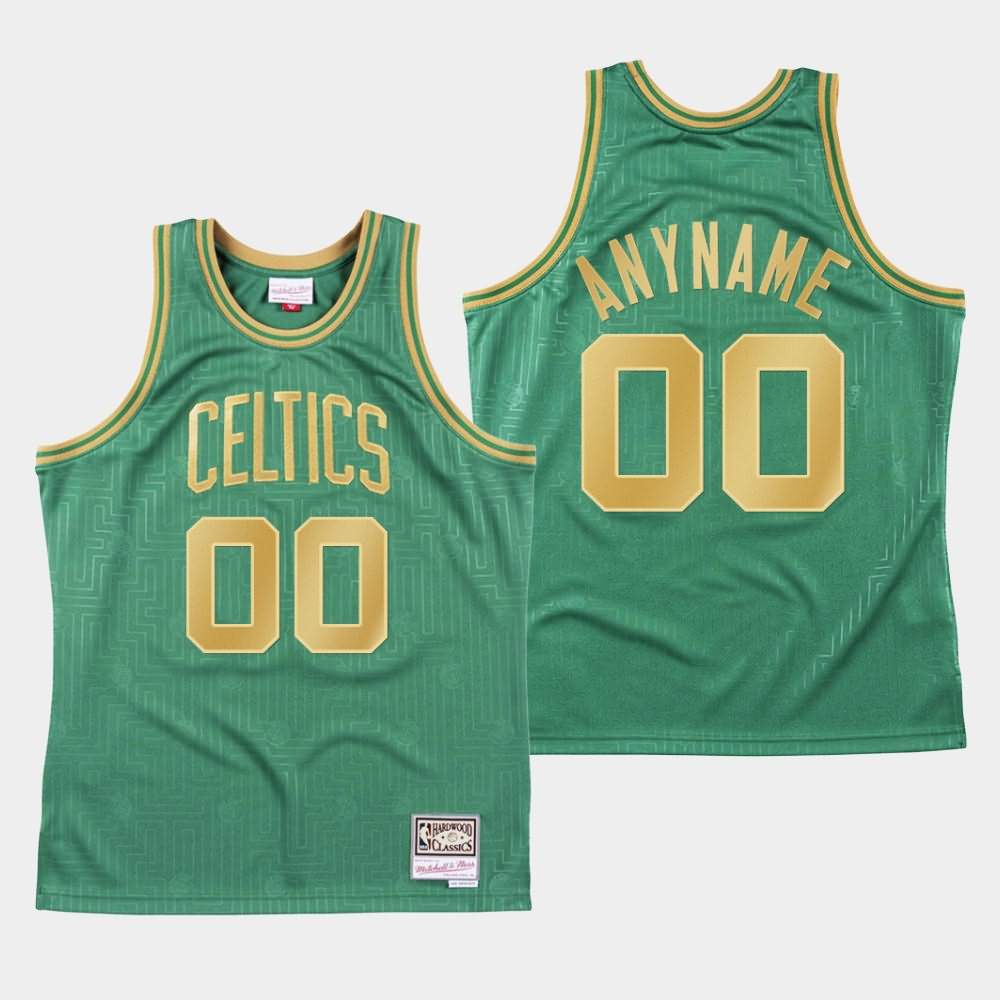Men's Boston Celtics #00 Custom Green Mitchell & Ness Hardwood Classics 2020 CNY Jersey TGL26E6V