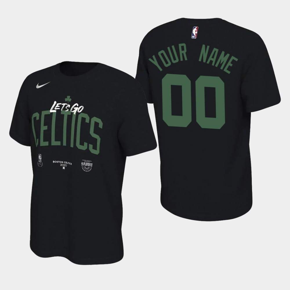 Men's Boston Celtics #00 Custom Black Go Mantra 2020 NBA Playoffs Bound T-Shirt WQP70E3Q