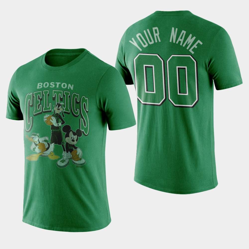 Men's Boston Celtics #00 Custom Kelly Green Mickey Squad Disney X Junk Food T-Shirt FOW24E3R