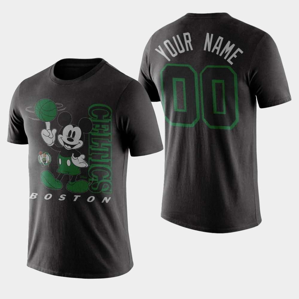 Men's Boston Celtics #00 Custom Black Vintage Mickey Baller Disney X Junk Food T-Shirt WFM24E8J