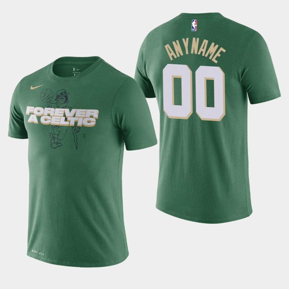 Men's Boston Celtics #00 Custom Green Forever A Celtic Dri-FIT T-Shirt NOG06E5Q