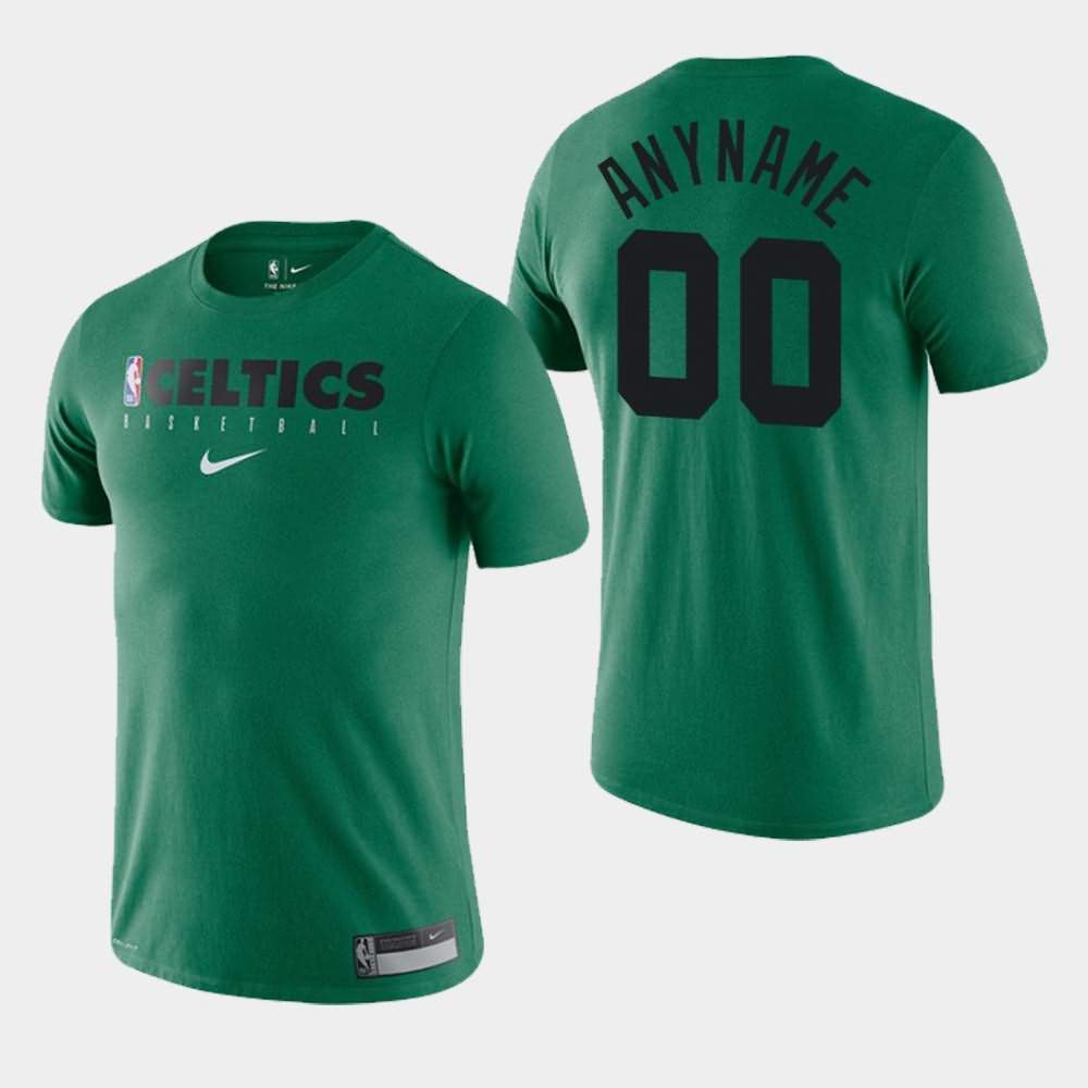 Men's Boston Celtics #00 Custom Green Practice Performance Essential T-Shirt RQX40E3Z