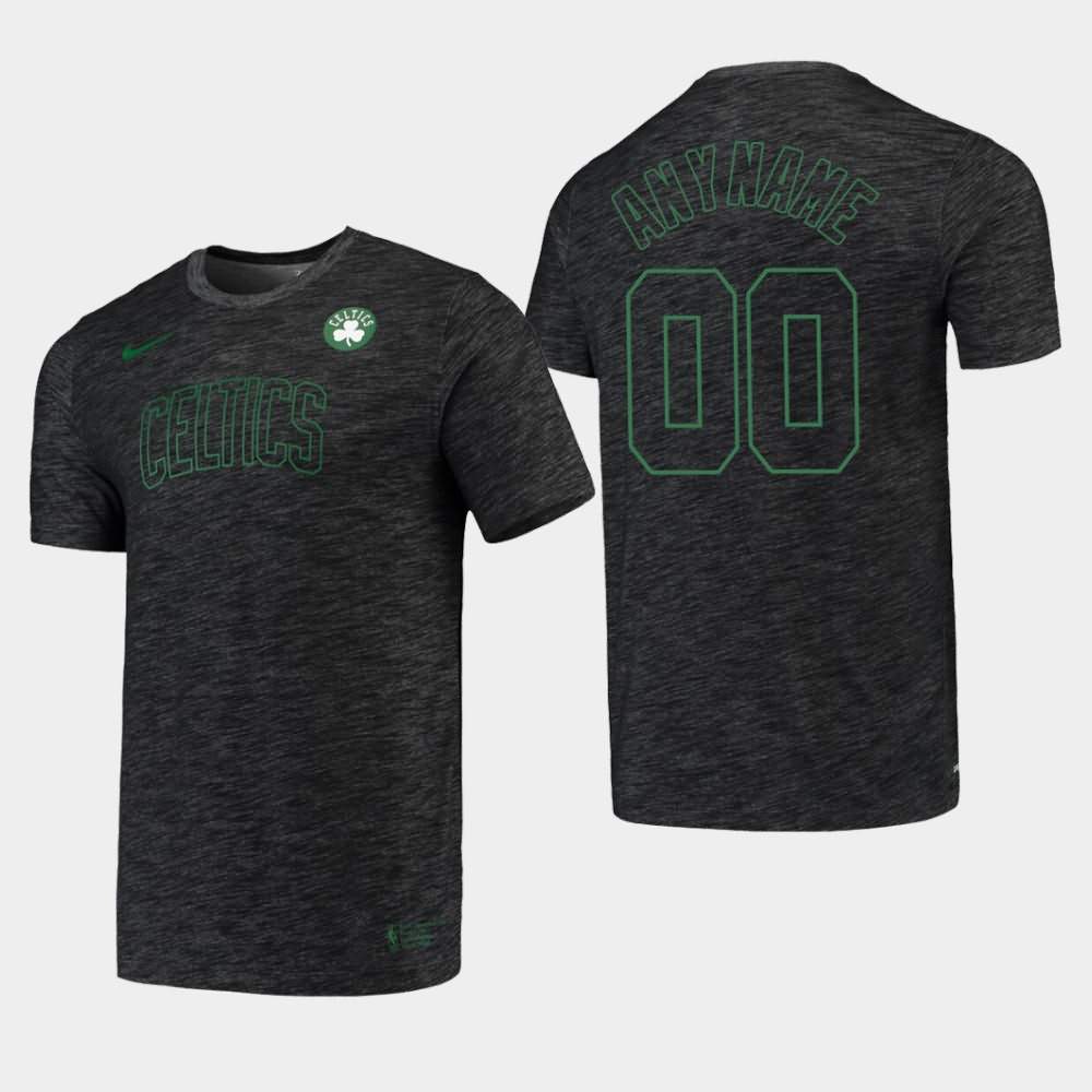 Men's Boston Celtics #00 Custom Heathered Black Essential Facility Performance T-Shirt LGY01E7W