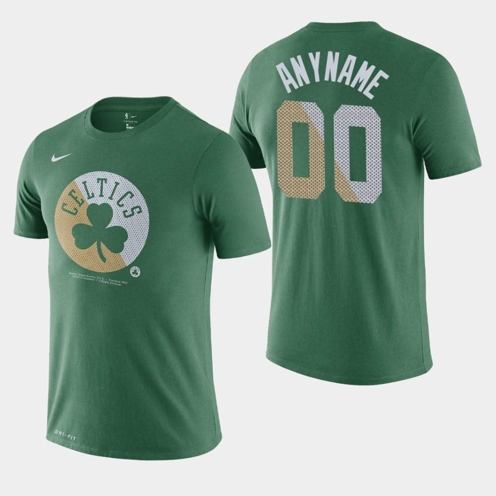 Men's Boston Celtics #00 Custom Green Essential Dry Team Logo T-Shirt IBT00E6K