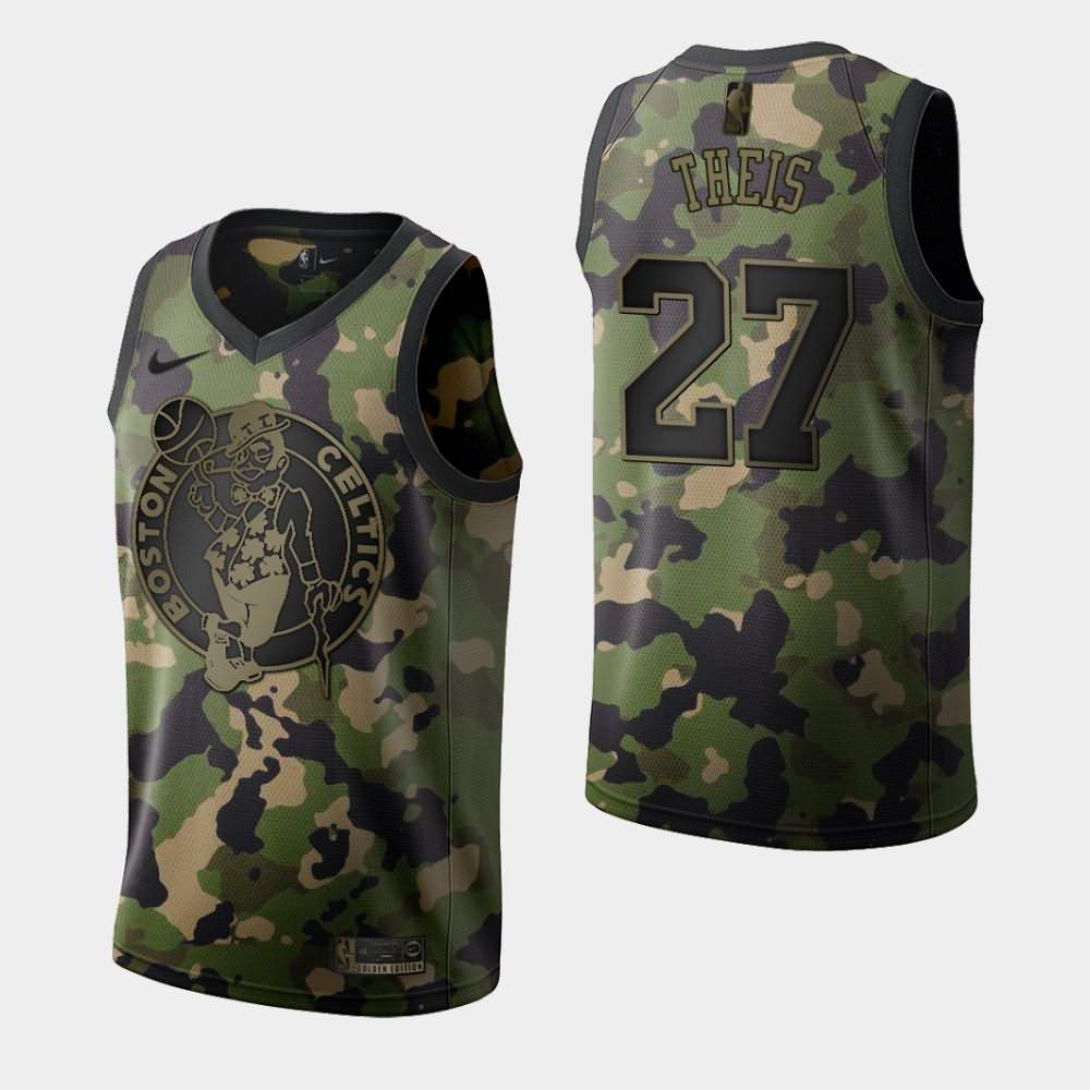 Men's Boston Celtics #27 Daniel Theis Green Camouflage 2019 Memorial Day Jersey VCJ23E4M