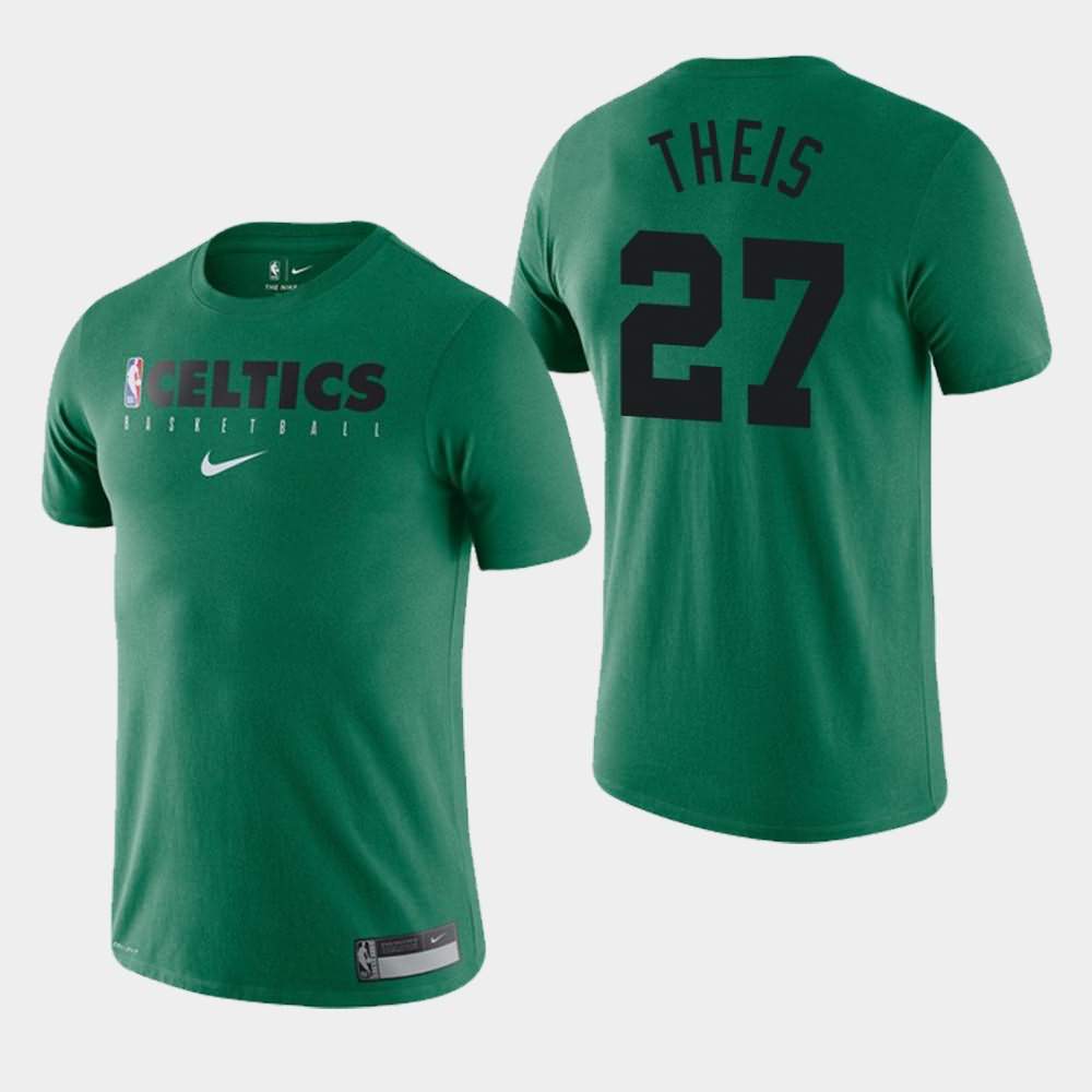 Men's Boston Celtics #27 Daniel Theis Green Practice Performance Essential T-Shirt XIN32E1F