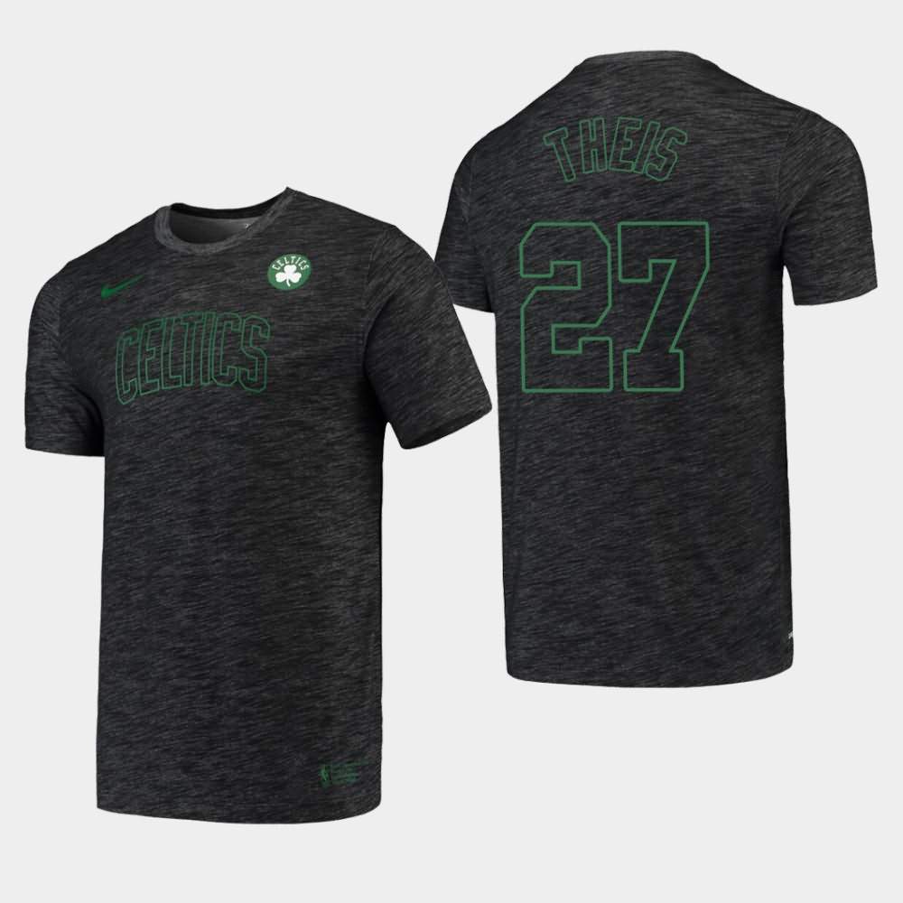 Men's Boston Celtics #27 Daniel Theis Heathered Black Essential Facility Performance T-Shirt GHJ12E8Z
