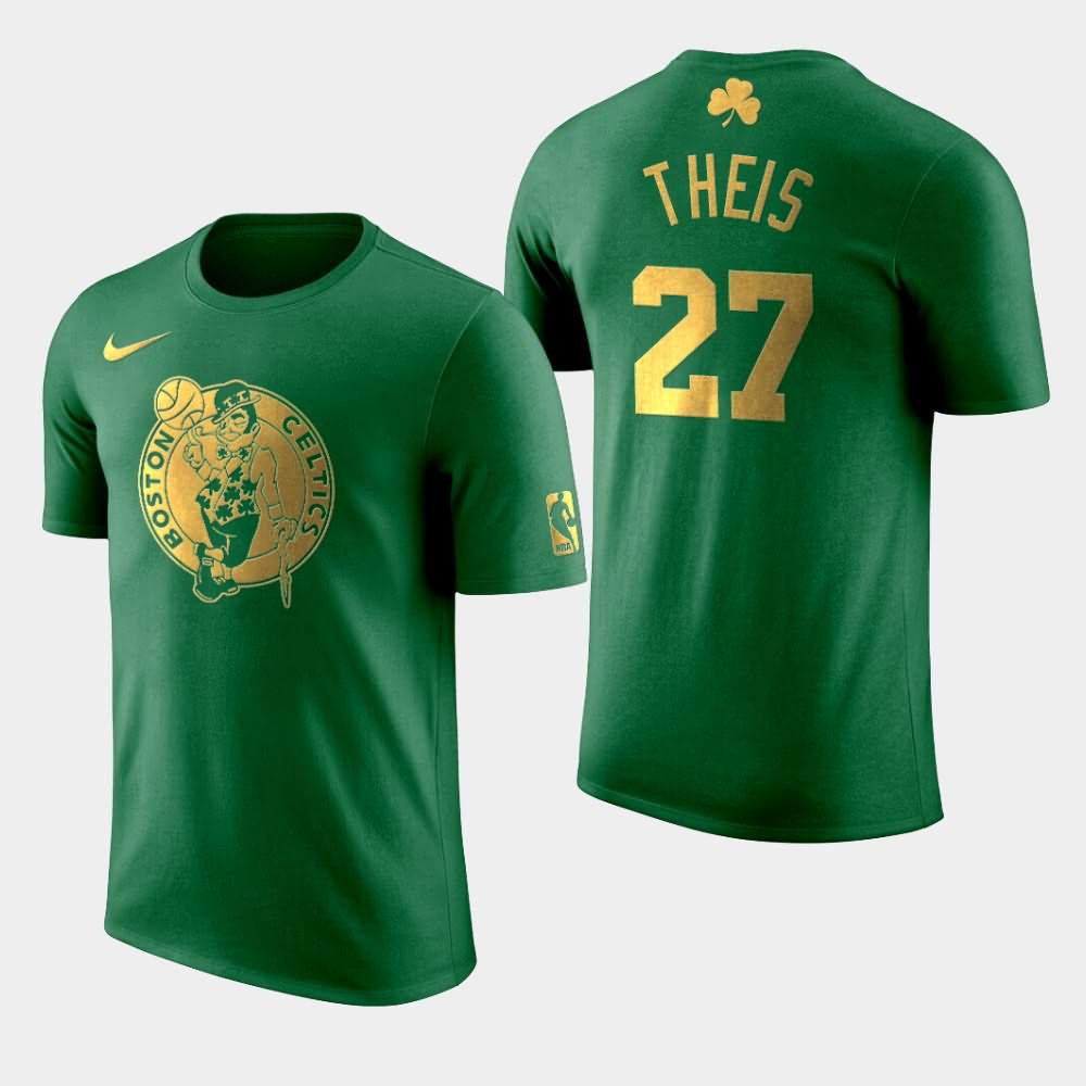 Men's Boston Celtics #27 Daniel Theis Green Golden Edition St. Patrick's Day T-Shirt ZHX28E4O