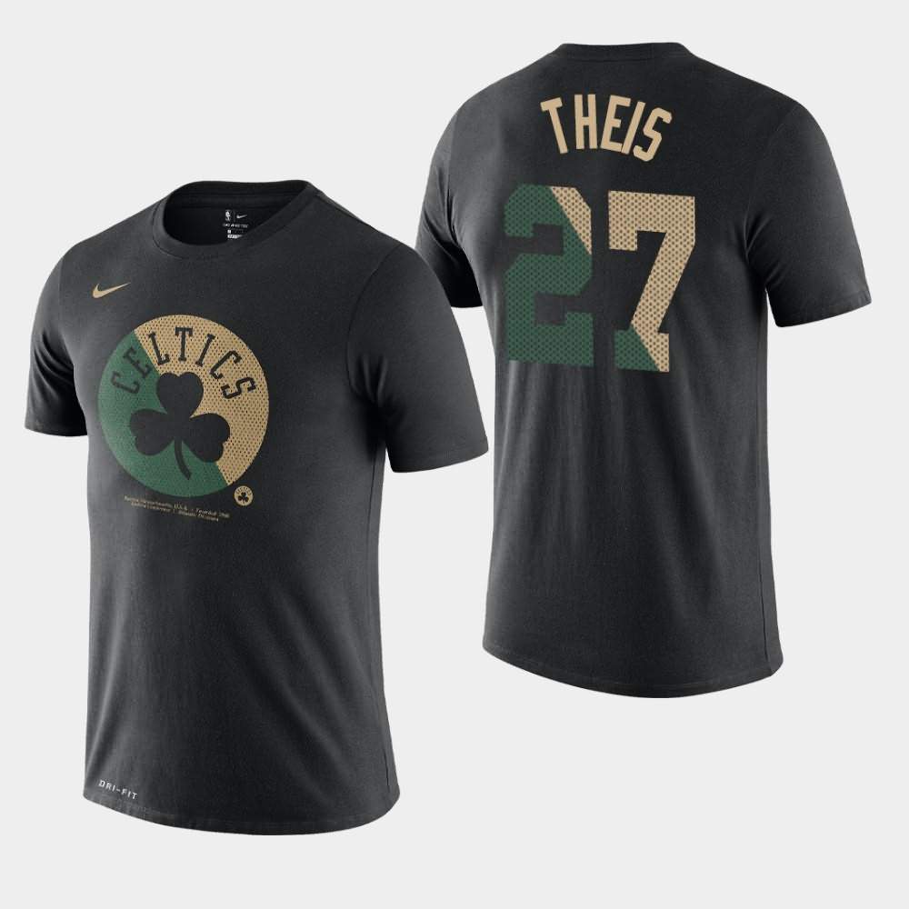 Men's Boston Celtics #27 Daniel Theis Black Essential Dry Team Logo T-Shirt KWT14E6N