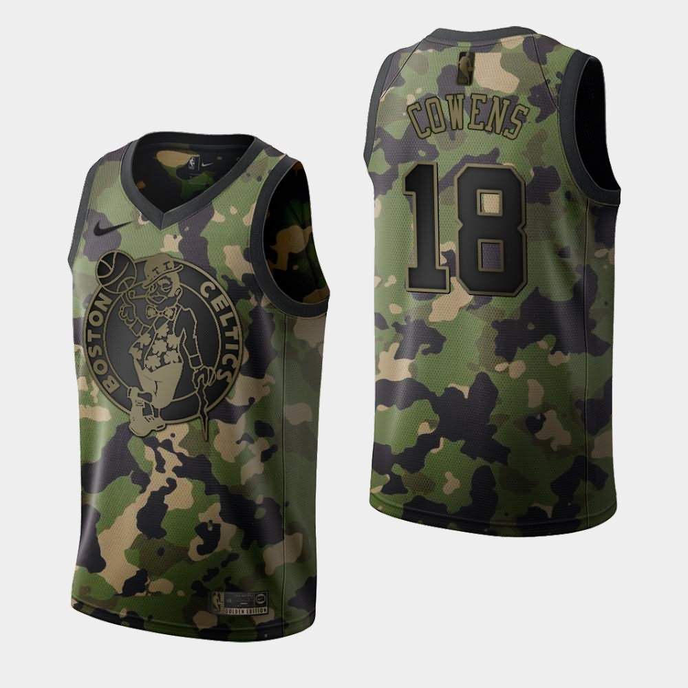 Men's Boston Celtics #18 David Cowens Green Camouflage 2019 Memorial Day Jersey UQU05E8J