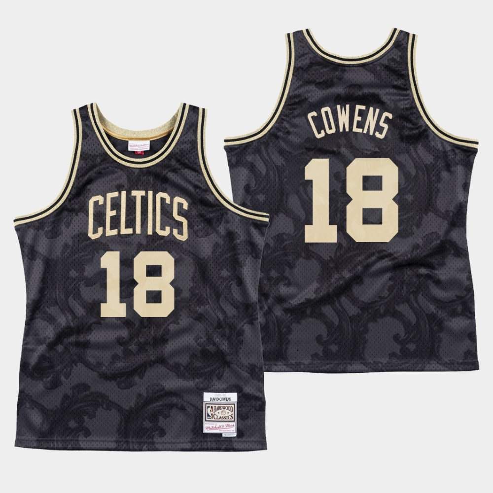 Men's Boston Celtics #18 David Cowens Black Mitchell & Ness Classic Toile Jersey YRN03E2U