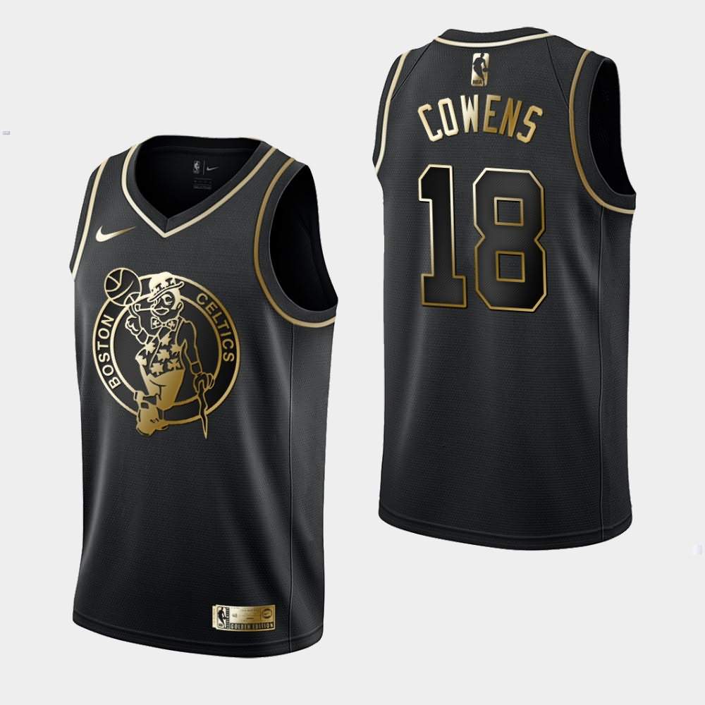 Men's Boston Celtics #18 David Cowens Black Golden Edition Jersey MAC30E3K