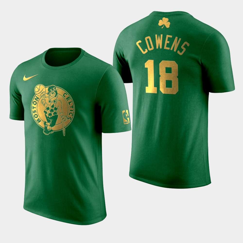 Men's Boston Celtics #18 David Cowens Green Golden Edition St. Patrick's Day T-Shirt UZE33E6K
