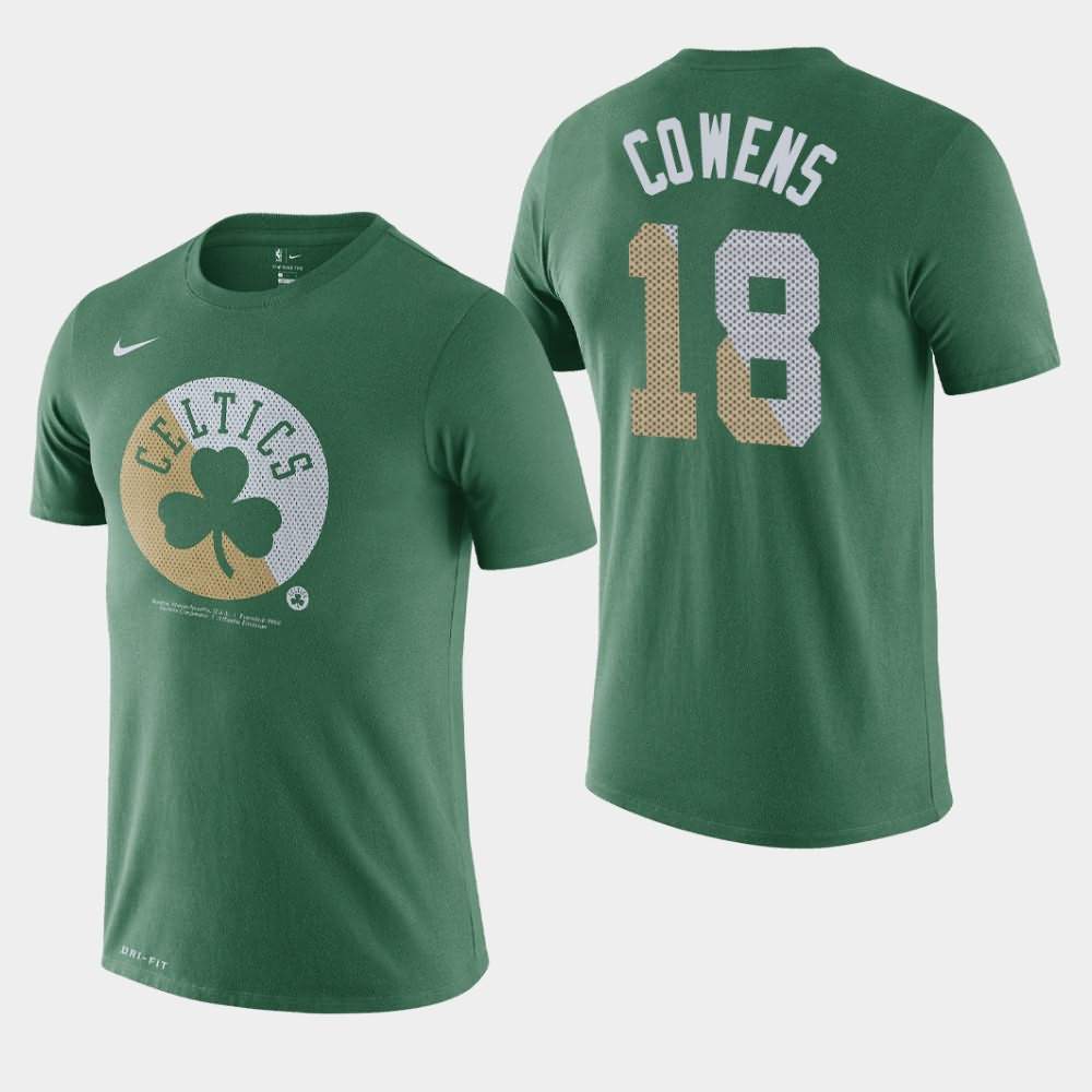 Men's Boston Celtics #18 David Cowens Green Essential Dry Team Logo T-Shirt BDE46E5N