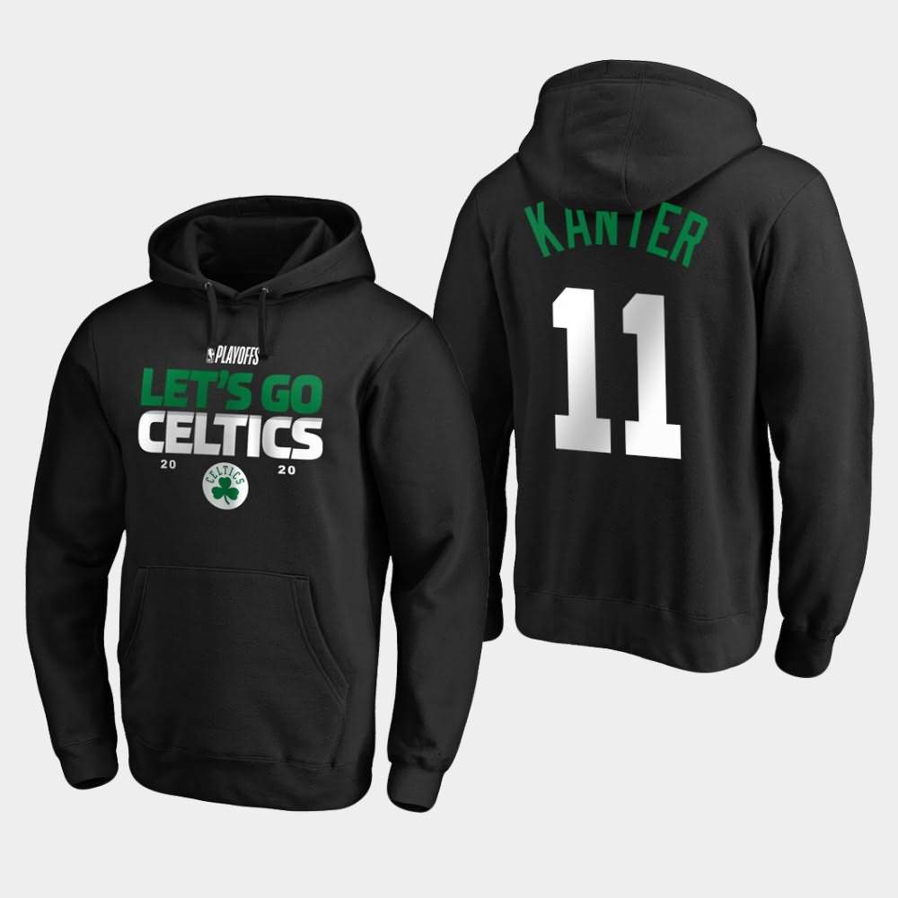 Men's Boston Celtics #11 Enes Kanter Black Tip Off Pullover 2020 NBA Playoffs Bound Hoodie LNG72E3F