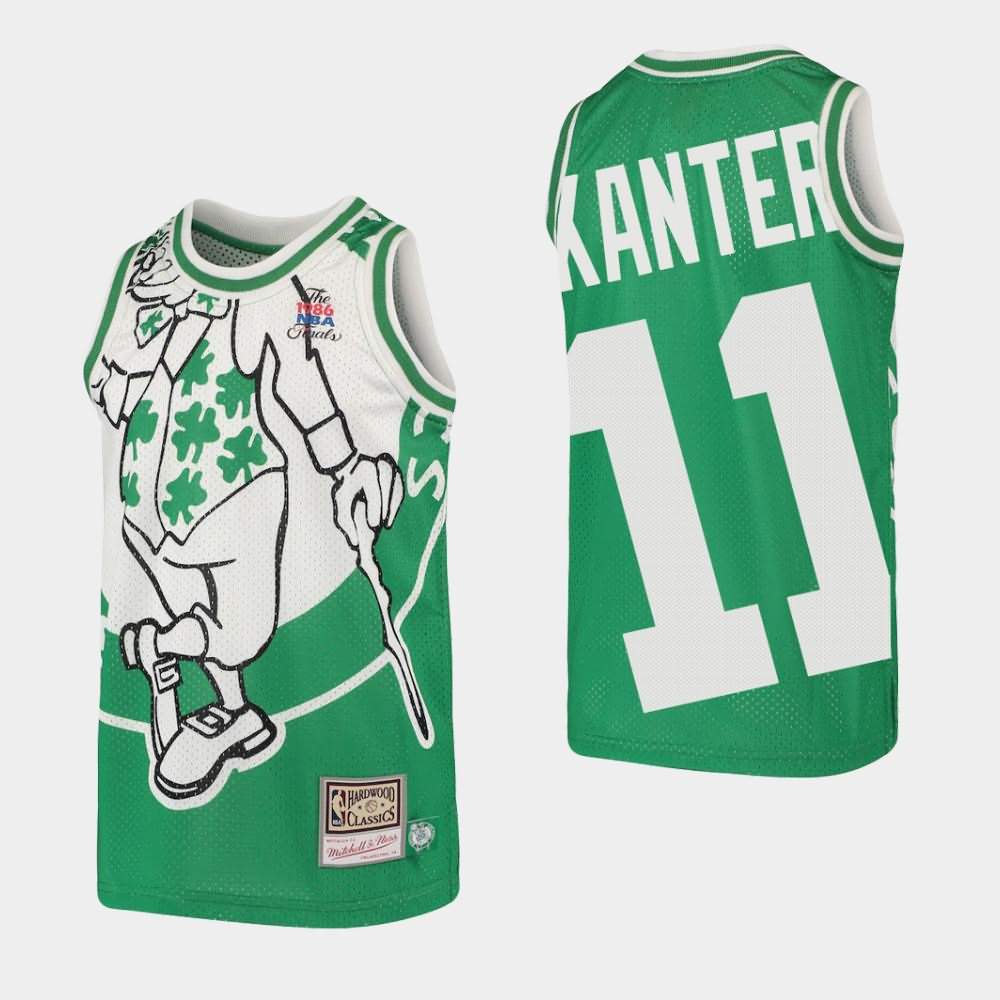 Youth Boston Celtics #11 Enes Kanter Green Hardwood Classics Big Face Jersey NXT82E4U