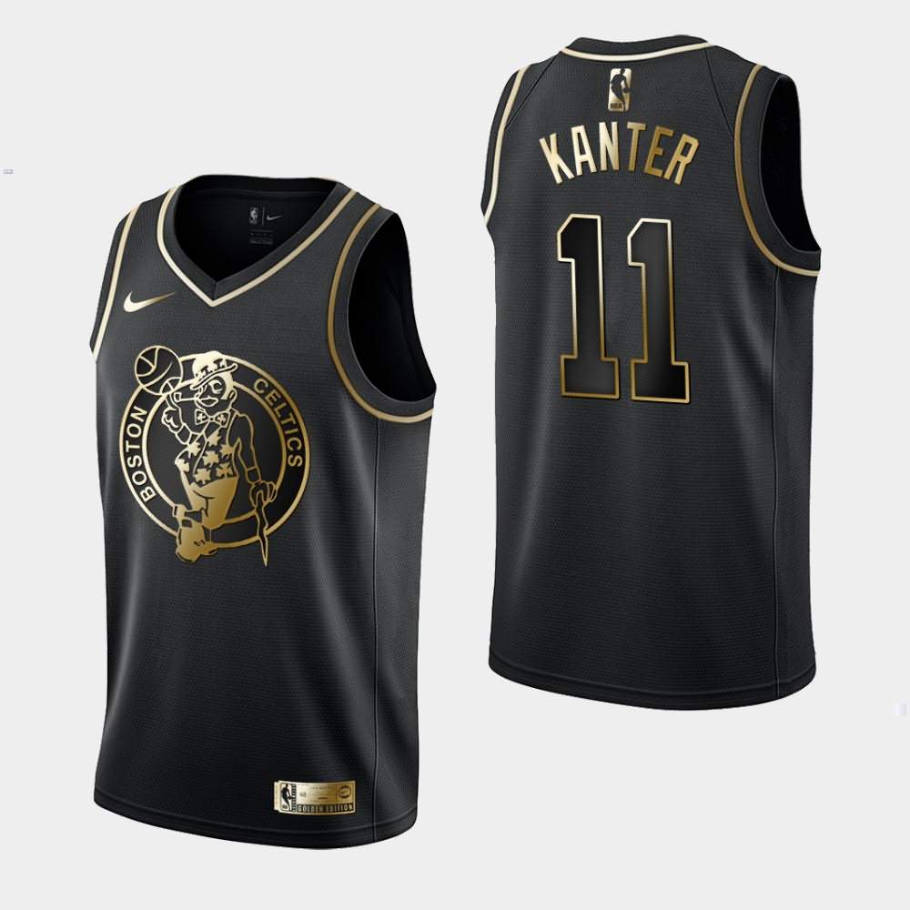 Men's Boston Celtics #11 Enes Kanter Black Golden Edition Jersey UAD23E4U