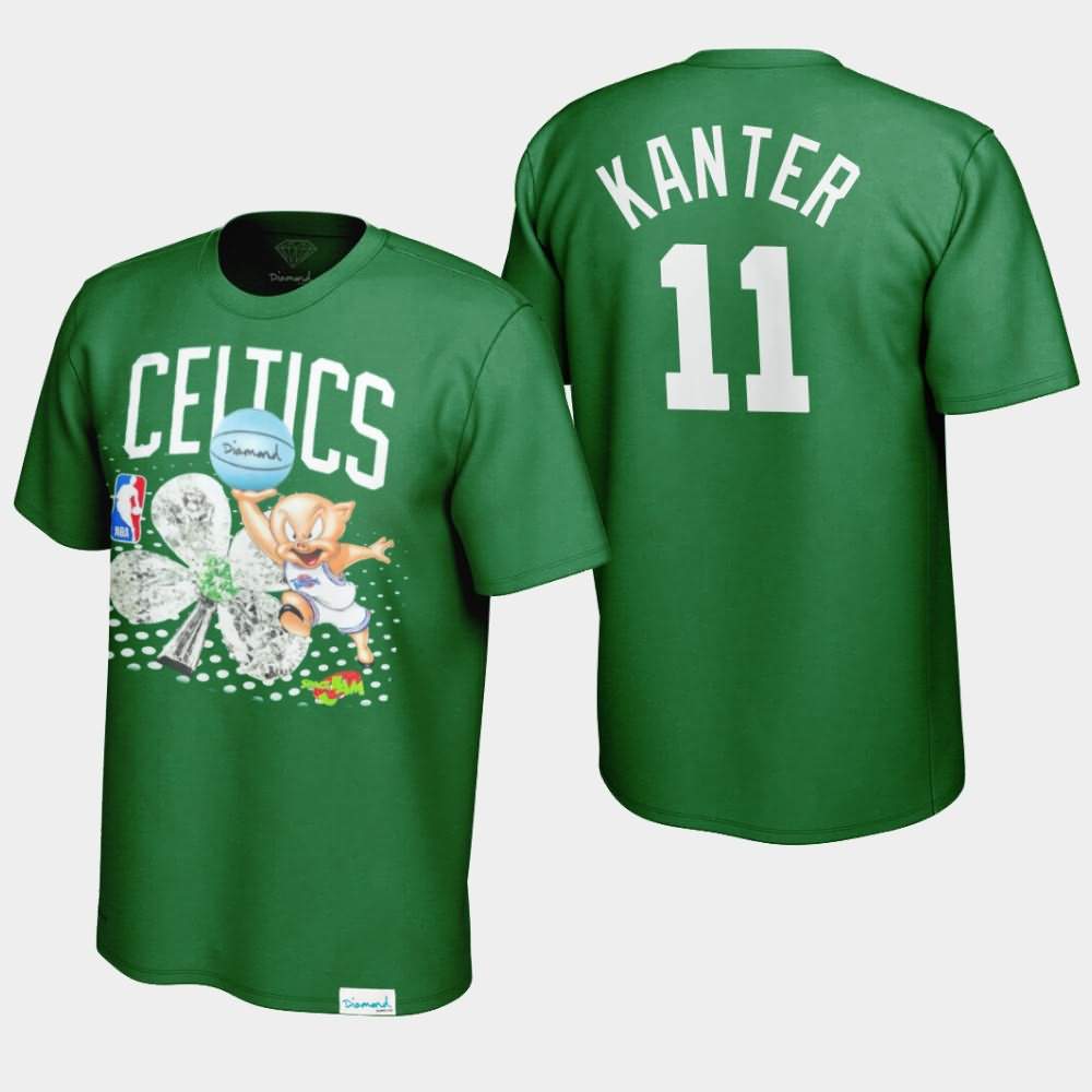 Men's Boston Celtics #11 Enes Kanter Green Diamond Supply Co. x Space Jam x NBA Looney Tunes T-Shirt KUJ25E3S