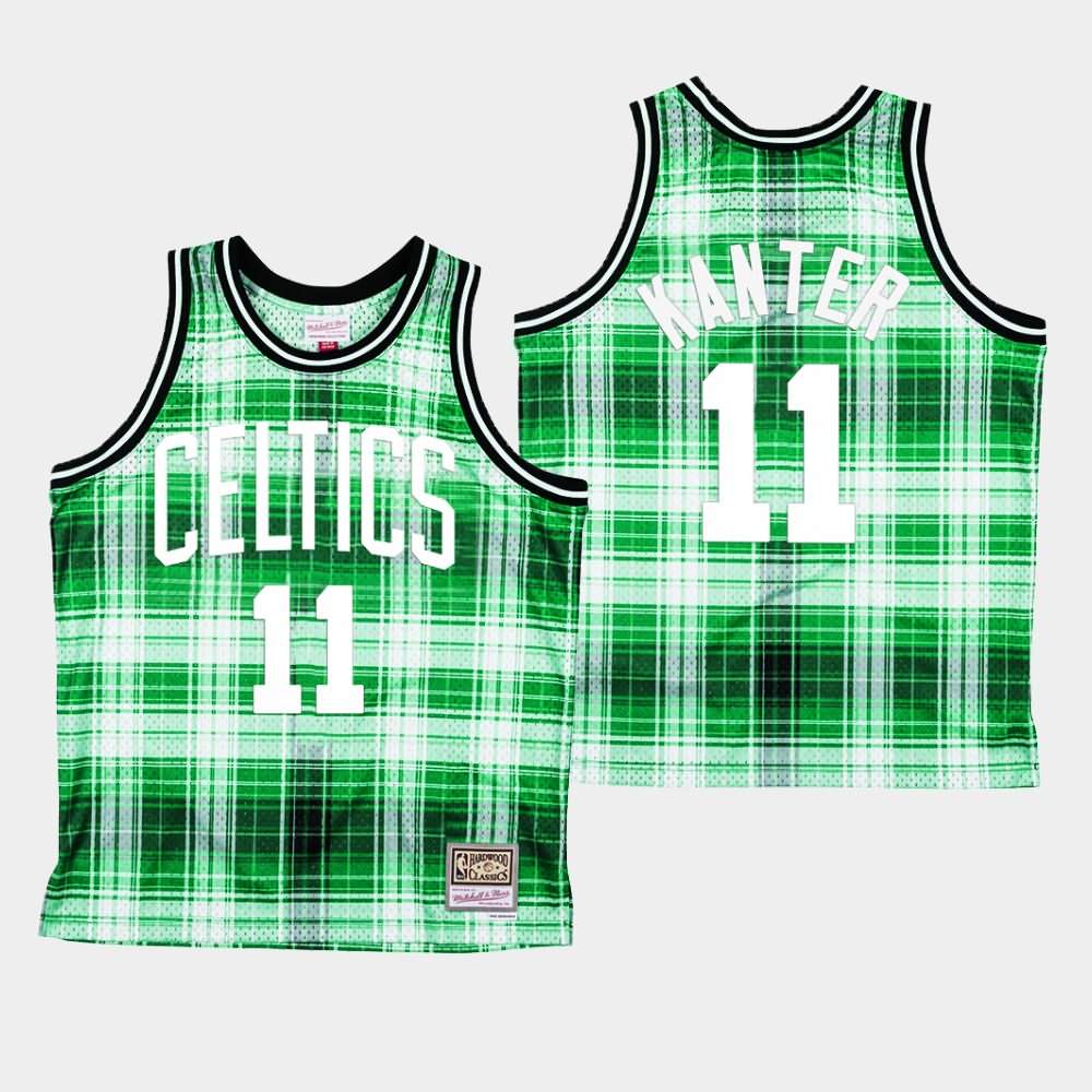 Men's Boston Celtics #11 Enes Kanter Green Mitchell & Ness Hardwood Classics Private School Jersey VWV61E2E