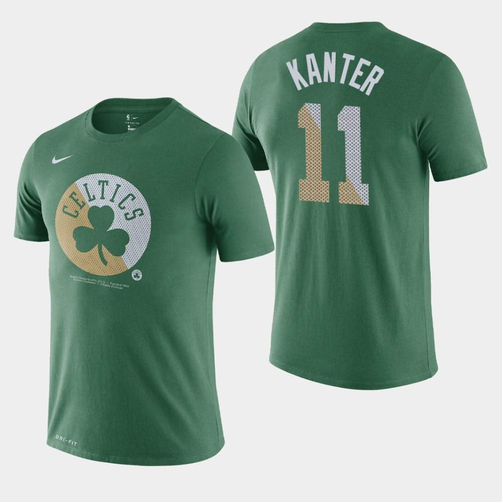 Men's Boston Celtics #11 Enes Kanter Green Essential Dry Team Logo T-Shirt AAT83E5W