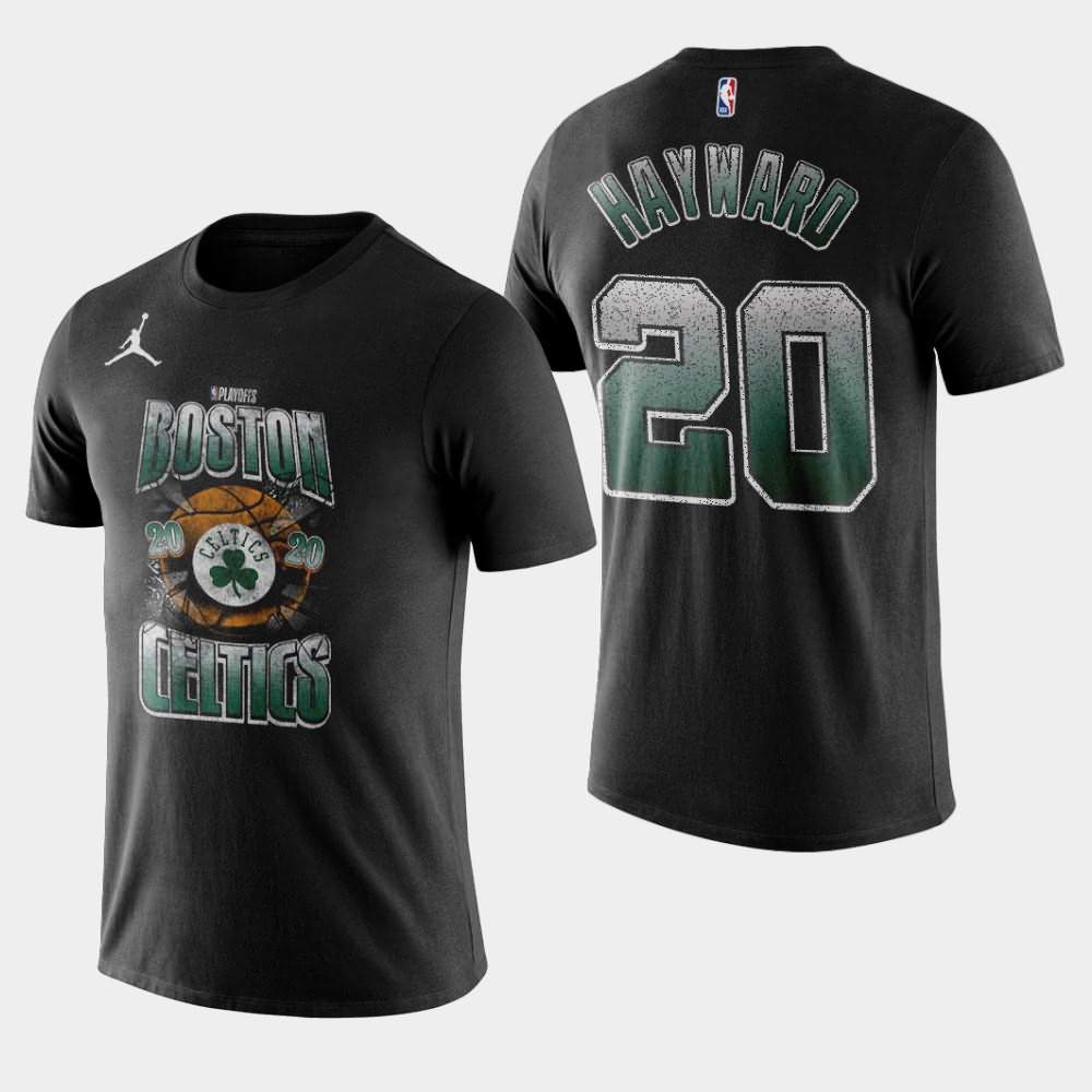 Men's Boston Celtics #20 Gordon Hayward Black Hype 2020 NBA Playoffs Bound T-Shirt BFP42E0N